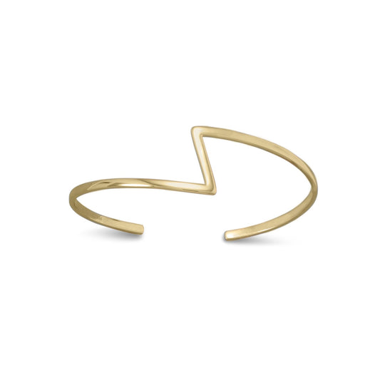 14k Goldplated Silver Zig Zag Cuff Bracelet