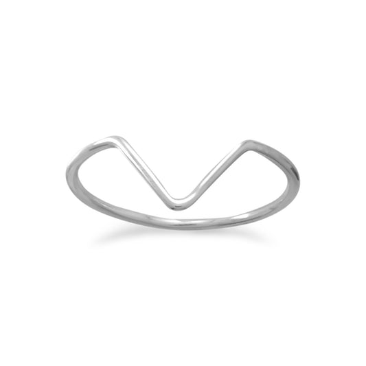 Sterling Silver Thin 'V' Stackable Ring